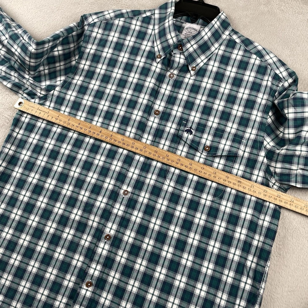 Brooks Brothers Shirt Mens Large Regent Fit Green Plaid Pocket Logo Button Up - Picture 4 of 7